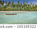 Carneiros Beach and boat in Pernambuco, Northeastern Brazil, South America 105195322
