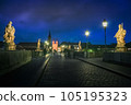Wurzburg alte bridge at night, Franconia, Northern Bavaria, Germany 105195323