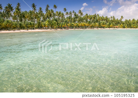 Carneiros Beach and boat in Pernambuco, Northeastern Brazil, South America Carneiros Beach and boat in Pernambuco, Northeastern Brazil, South America 105195325