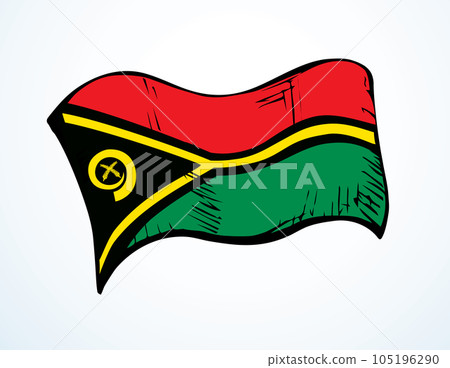 Flag of Vanuatu. Vector drawing sign 105196290
