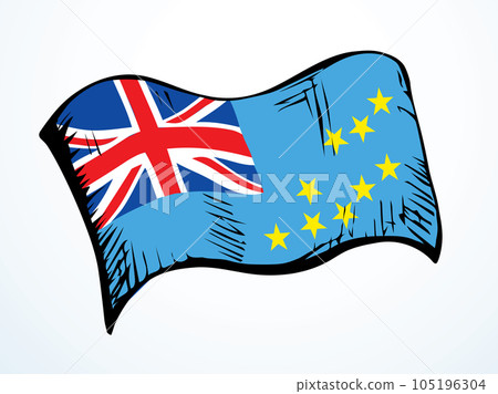 Flag of Tuvalu. Vector drawing sign 105196304