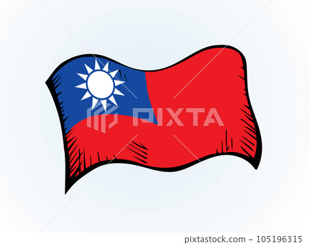 Flag of Taiwan. Vector drawing icon Flag of Taiwan. Vector drawing icon 105196315