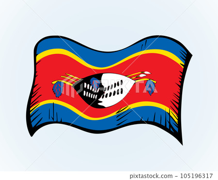 Flag of Swaziland. Vector drawing sign Flag of Swaziland. Vector drawing sign 105196317
