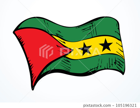 Flag of Sao Tome. Vector drawing sign Flag of Sao Tome. Vector drawing sign 105196321