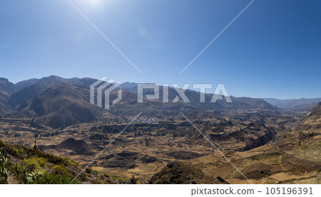 Aerial view of the Colca canyon in Arequipa 105196391