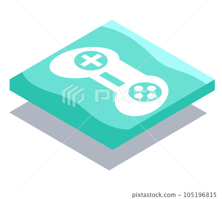 Gamepad video game controller sign vector illustration, joystick icon with buttons for web design 105196815
