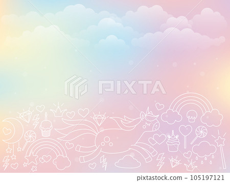 Vector rainbow background with ponies Vector rainbow background with ponies 105197121