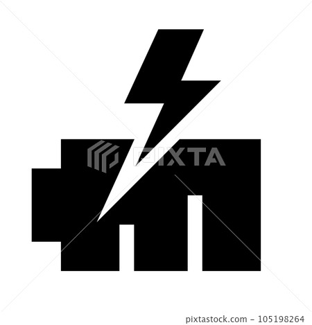 Filled style icons representing energy, batteries and electricity 105198264