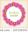Floral vector banner. Template for an avatar with flowers. Decorative design element. Bright floral background. Flowers vector illustration. background for photography. 105198343
