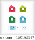 House logo. Graphic element for a construction company. Real estate agencies. Management company. Vector illustration. 105198347