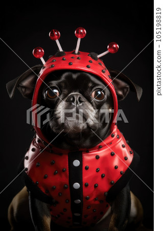 Dog in Halloween party costume. Generative AI 105198819