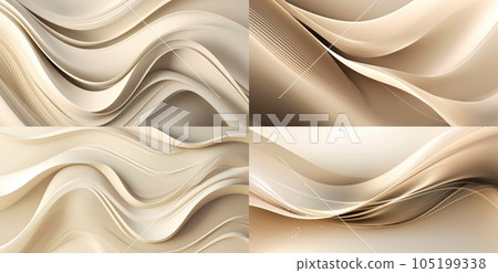 Shiny draping satin fabric in golden yellow hue. AI Generative. 105199338