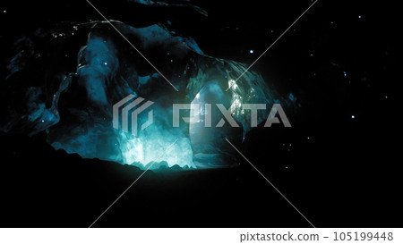 Amazing Blue Ice Cave in the heart of a glacier 105199448