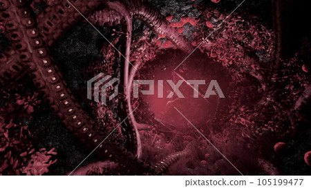 Voodoo Horror with red tentakles Voodoo Horror with red tentakles 105199477