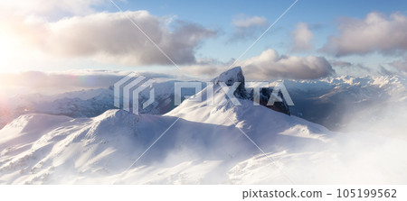 Canadian Mountain Landscape. Nature Background. Aerial Canadian Mountain Landscape. Nature Background. Aerial 105199562