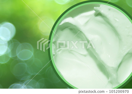 Aloe Vera Moisturisers Skin Cream on a green background 105200970