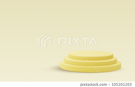 Vector round podium, pedestal or platform. 3d podium. Place for ads. Empty product stand background 105201203
