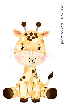 Illustration of a watercolor giraffe Illustration of a watercolor giraffe 105201323