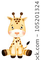 Illustration of a watercolor giraffe 105201324