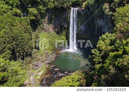 Kumamoto/Kyushu's representative large waterfall Gorogataki Falls in the fresh green of a rainbow Kumamoto/Kyushu's representative large waterfall Gorogataki Falls in the fresh green of a rainbow 105201838