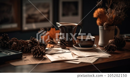 Coffee cup with postcards 105202150