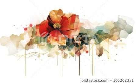 Watercolor abstract design for background wedding or buzzy social media banner 105202351