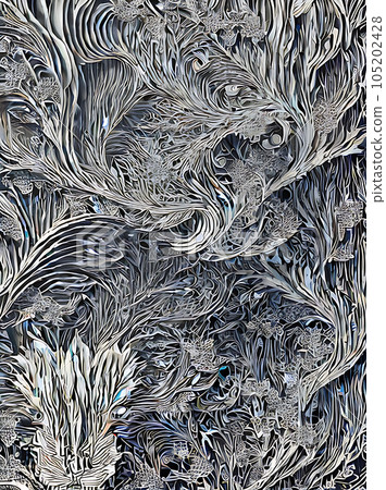 Botanical background: flowers glitter varying sizes flat 105202428