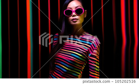 Young female model posing with trendy fashion outfit. Picturesque 105202516