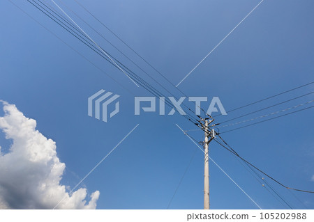 Telephone pole on a sunny day Telephone pole on a sunny day 105202988