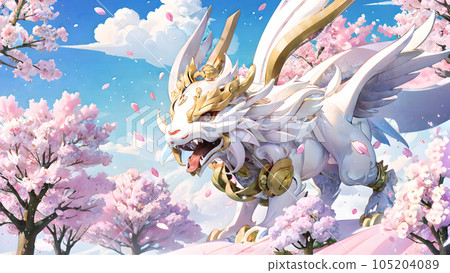 櫻花與龍隨風飄揚 105204089