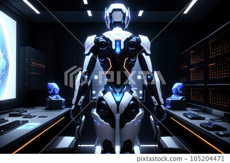 Futuristic Robot Scenarios - Artificial Intelligence Concepts 105204471