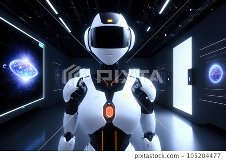 Futuristic Robot Scenarios - Artificial Intelligence Concepts 105204477
