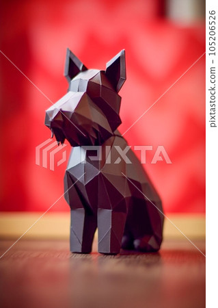 Cute little breed dog made in origami style 105206526