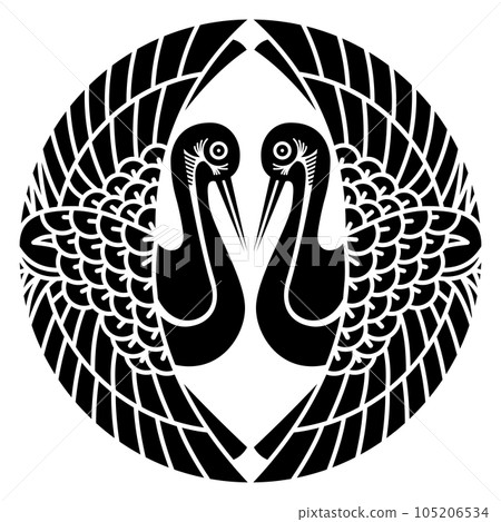 Family crest (facing crane crest/Ujisato Gamo) 105206534