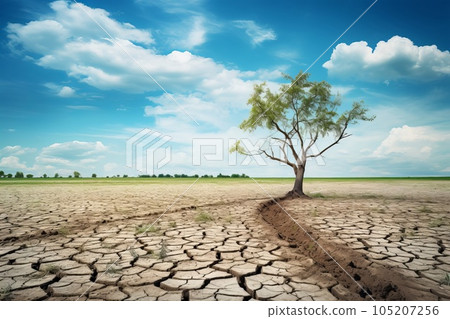 Cracked land with advanced dryness AI-generated imageAI image 105207256