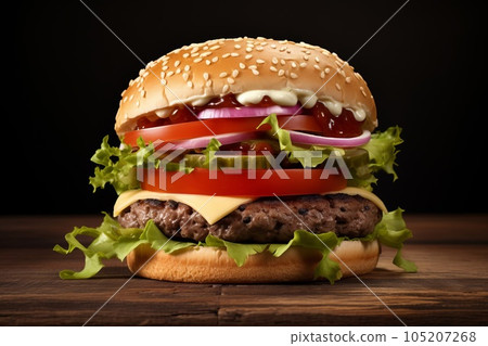 豐盛的芝士漢堡 AI 生成圖像 AI 圖像 105207268
