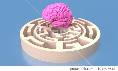 The pink Brain in maze for Brain training concept 3d rendering The pink Brain in maze for Brain training concept 3d rendering 105207638