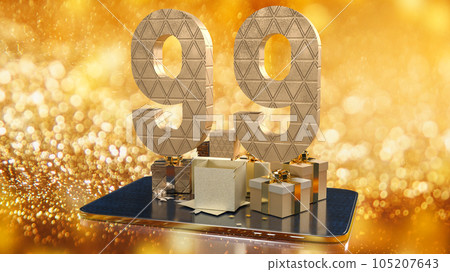 The 9.9 number gold on tablet background for sale or promotion concept 3d rendering The 9.9 number gold on tablet background for sale or promotion concept 3d rendering 105207643