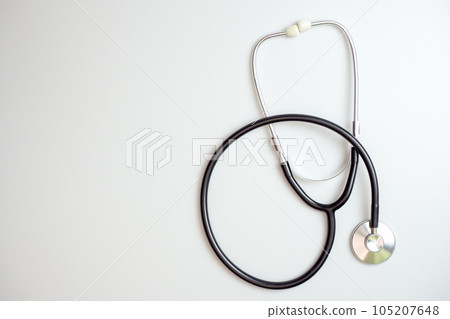 Stethoscope on white background. medical and healthcare concept. 105207648