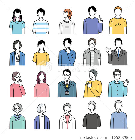 正面人物的簡單插圖集 105207960