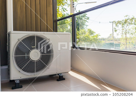 Air condition outdoor unit compressor install outside the house 105208204