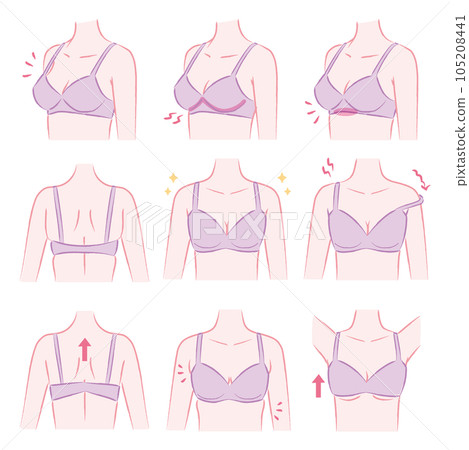 Illustration of a bra that does not fit the body Illustration of a bra that does not fit the body 105208441