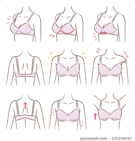 Illustration of a bra that does not fit the body 105208442
