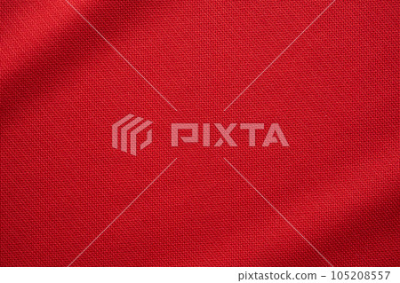 Red sports clothing fabric football jersey texture close up Red sports clothing fabric football jersey texture close up 105208557