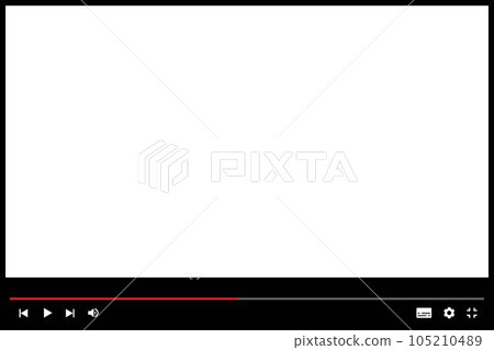 白色視頻播放屏幕框 105210489