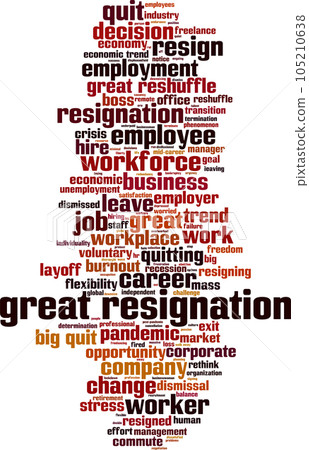 Great resignation word cloud Great resignation word cloud 105210638