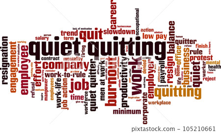 Quiet quitting word cloud Quiet quitting word cloud 105210661
