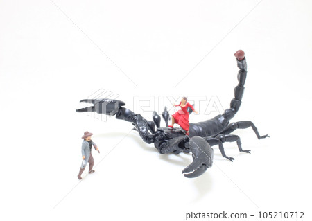 a black Scorpion with the sorcerer fights Hero 105210712