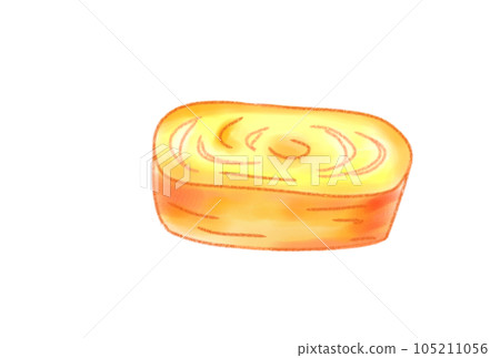 Dashi-rolled egg in a watercolor style Dashi-rolled egg in a watercolor style 105211056