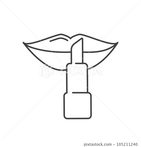 Red lipstick makeup cosmetic fashion design icon 105211240